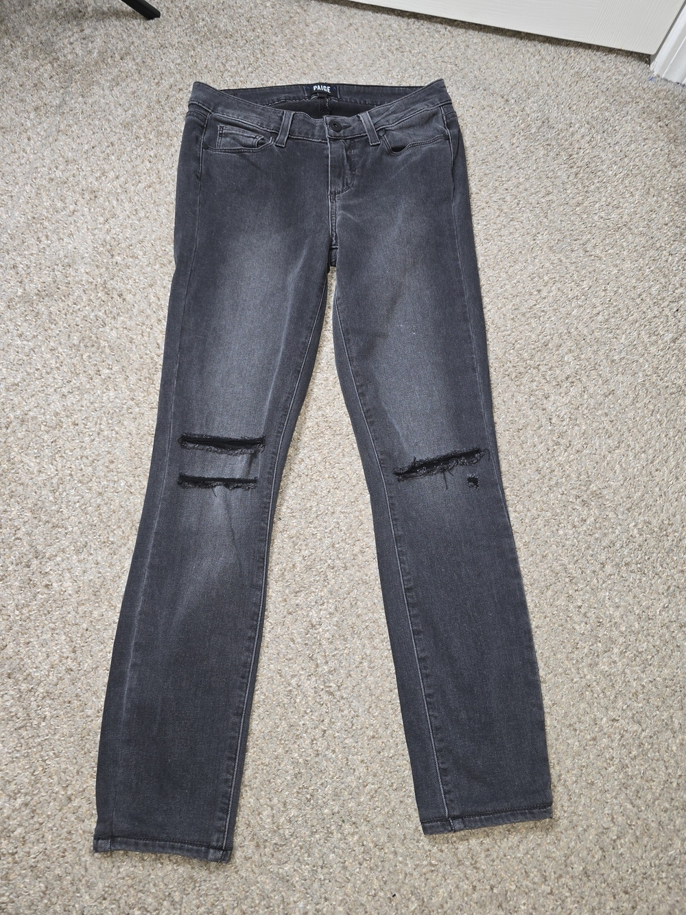 Paige Women's Distressed Black Skinny Jeans Size 28